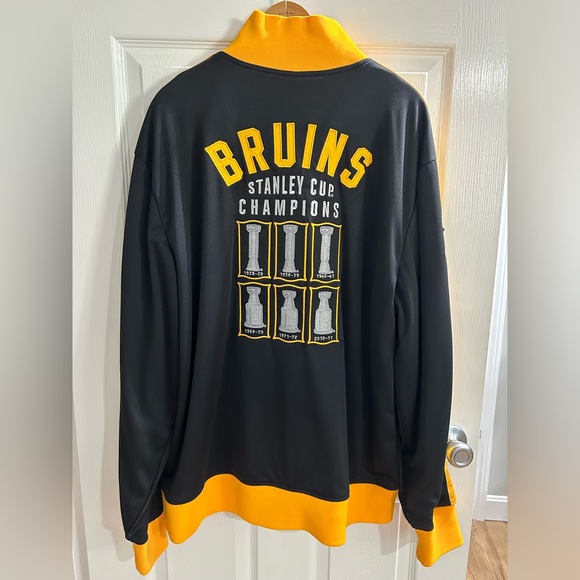 BOSTON BRUINS CCM 6 TIME NHL STANLEY CUP CHAMPIONS BANNER JACKET SIZE XL - Picture 4 of 7